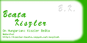 beata kiszler business card